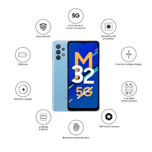 Samsung Galaxy M32 5G (Sky Blue, 6GB RAM, 128GB Storage)
