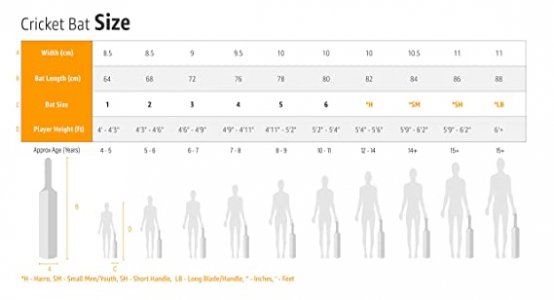 SS EWJnr0030 English-Willow Custom Cricket Bat, (Size 1)